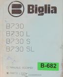 Biglia-Biglia B730, B730L B730S B730SL, Parts and Assemblies Manual 1993-B730-B730L-B730S-B730SL-01